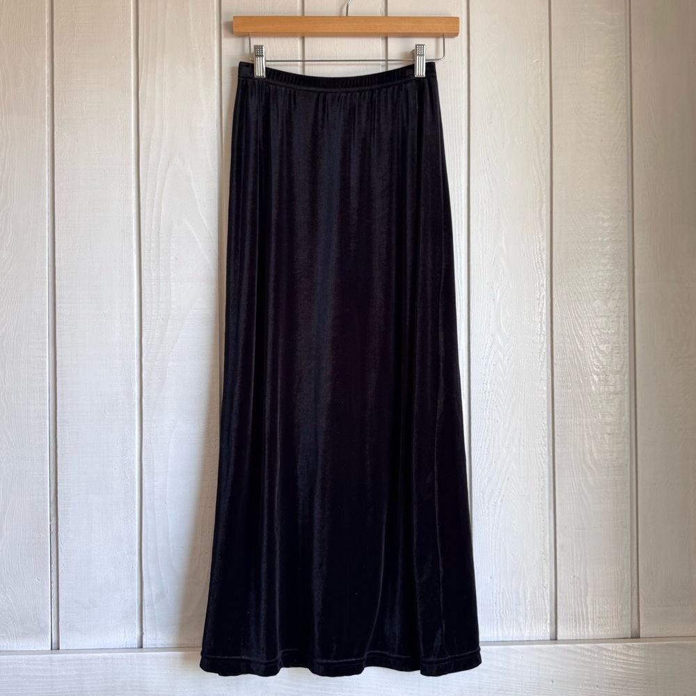 Vintage Strada Black Velvet Maxi Skirt